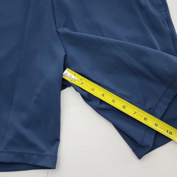 32 Degrees Cool Men's Indigo Blue Athletic Stretch Shorts Zipper Pockets Small - Picture 13 of 13